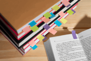 Books And Colorful Bookmarks Still Life High Angle Researching For A Systematic Literature Search