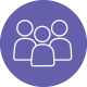 Icon representing support for agency internal teams during scientific review.