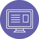 Icon representing scientific slide deck review and preparation.